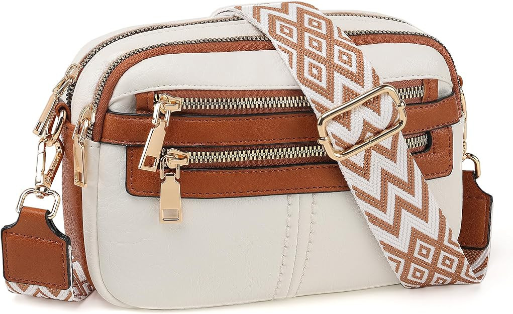 TANTOMI Crossbody Bags for Women, 6-Pockets Cross Body Purse, Vegan Leather Handbags Shoulder Bag... | Amazon (US)
