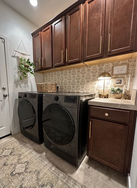 A quick and easy laundry room refresh with this adorable peel and stick wall paper I bought the other day. I’m obsessed with how this turned out. 

#LTKhome #LTKFind