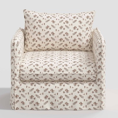 Berea Slouchy Lounge Chair with French Seams Ditsy Floral - Threshold™: Cotton Upholstery, No Assembly, Pine Frame | Target