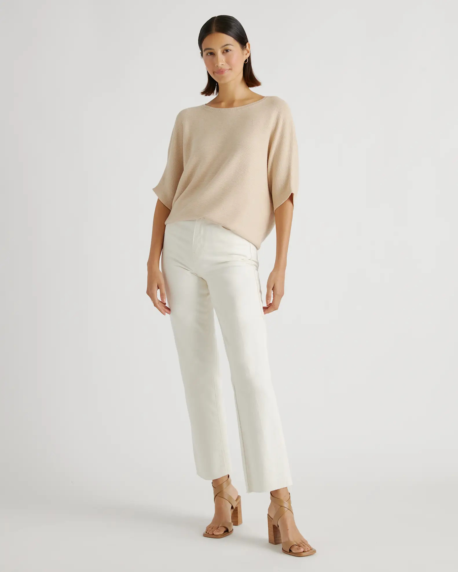 Lightweight Cotton Cashmere Link-Stitch Dolman Sweater | Quince