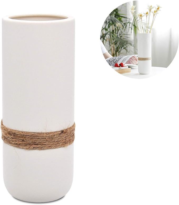PUDDING CABIN White Ceramic Vases with differing Unique Rope Design for Home Décor | Amazon (US)