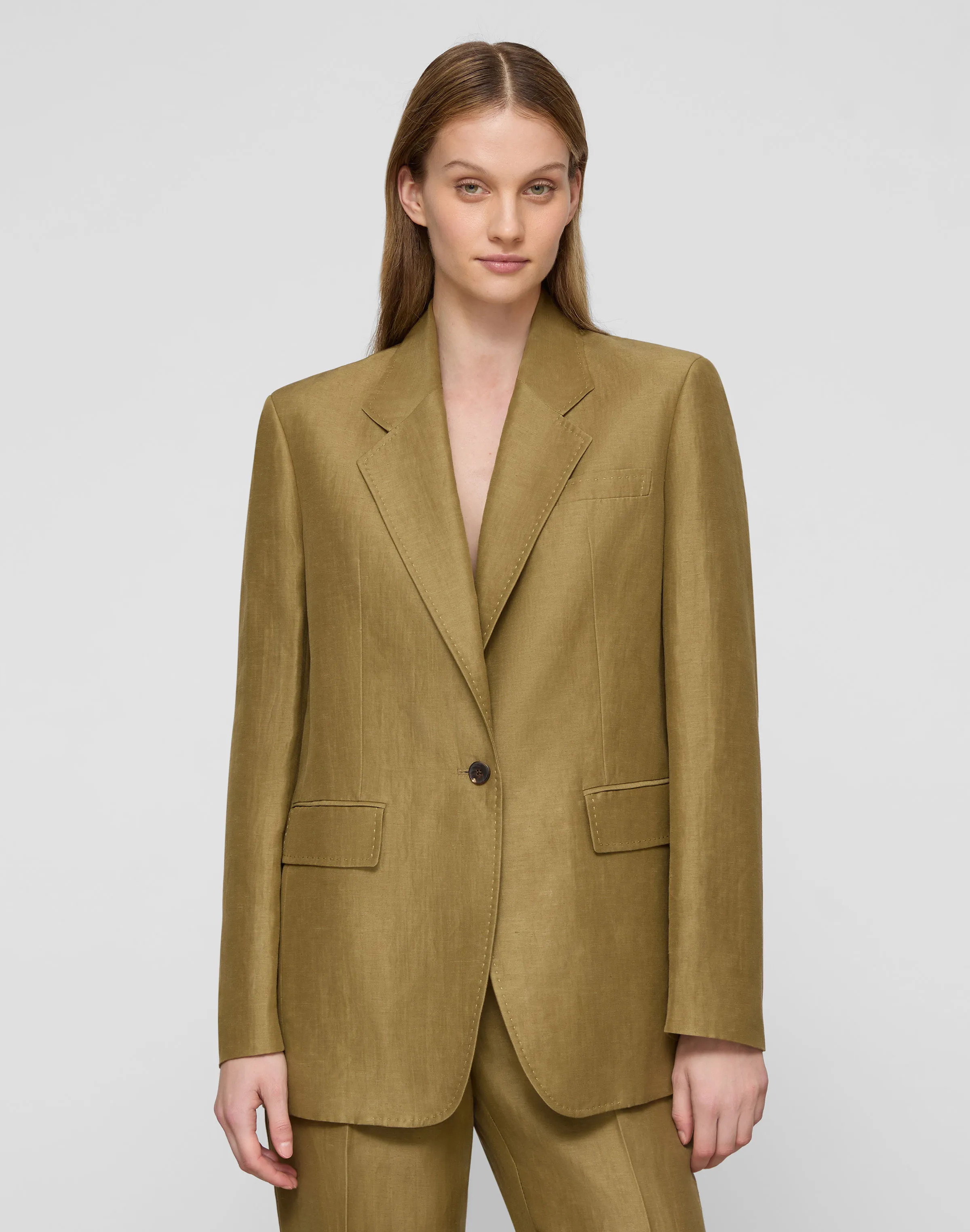 Linen Single Button Blazer | Lafayette 148 New York