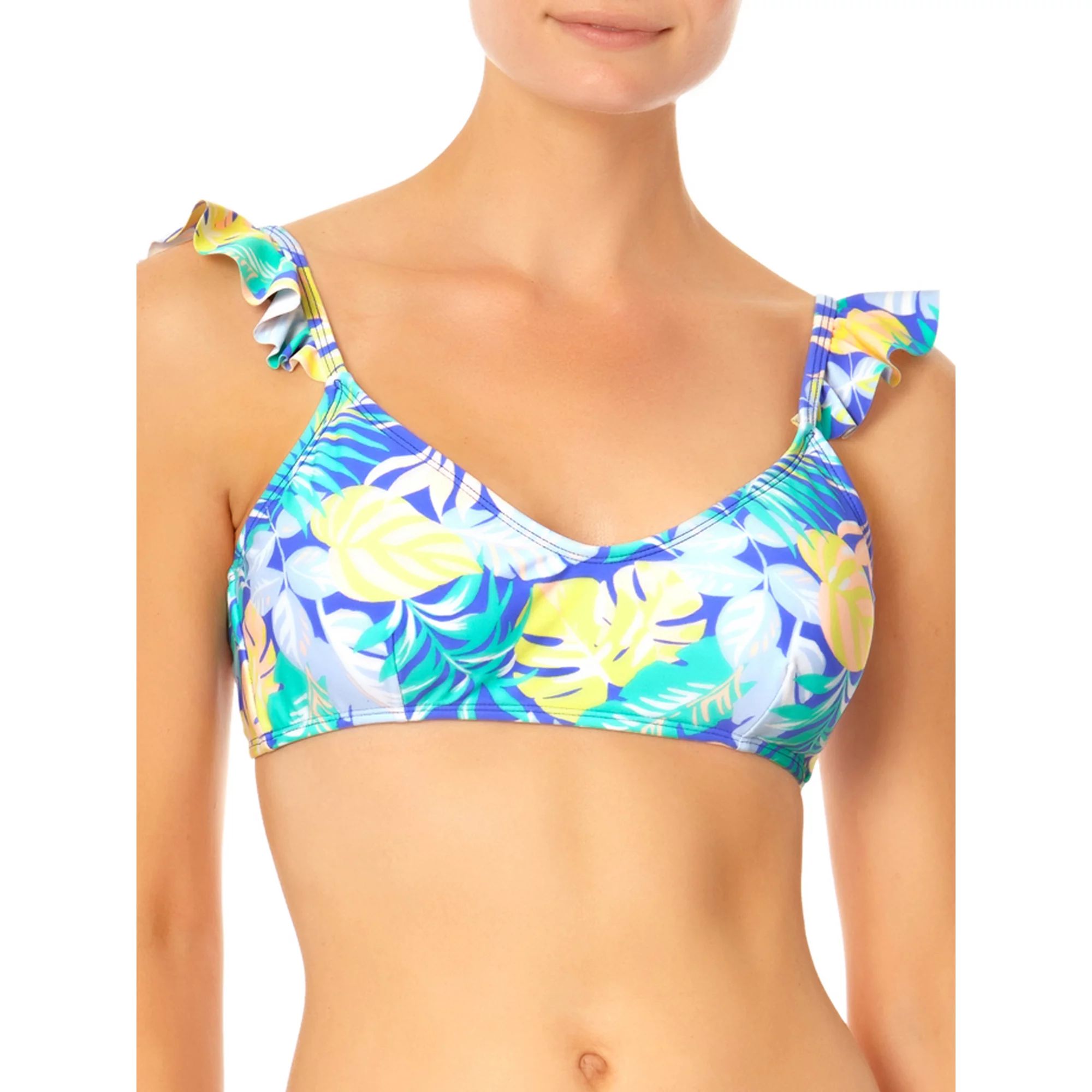 No Boundaries Junior's Ruffle Bralette Bikini Swim Top | Walmart (US)