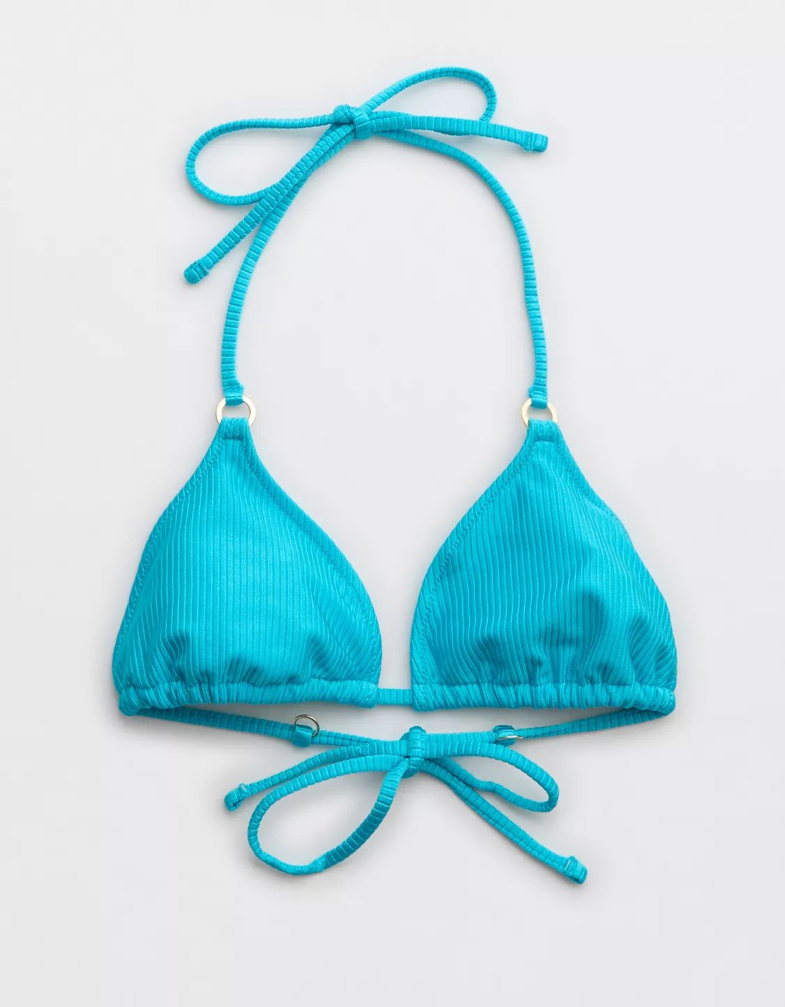 Aerie Shine Rib String Triangle Bikini Top | Aerie