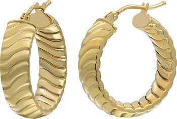 14K Gold Textured Hoop Earrings | Nordstrom