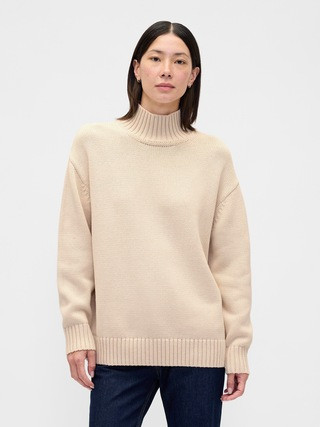 100% Cotton Oversized Mockneck Sweater | Gap (US)