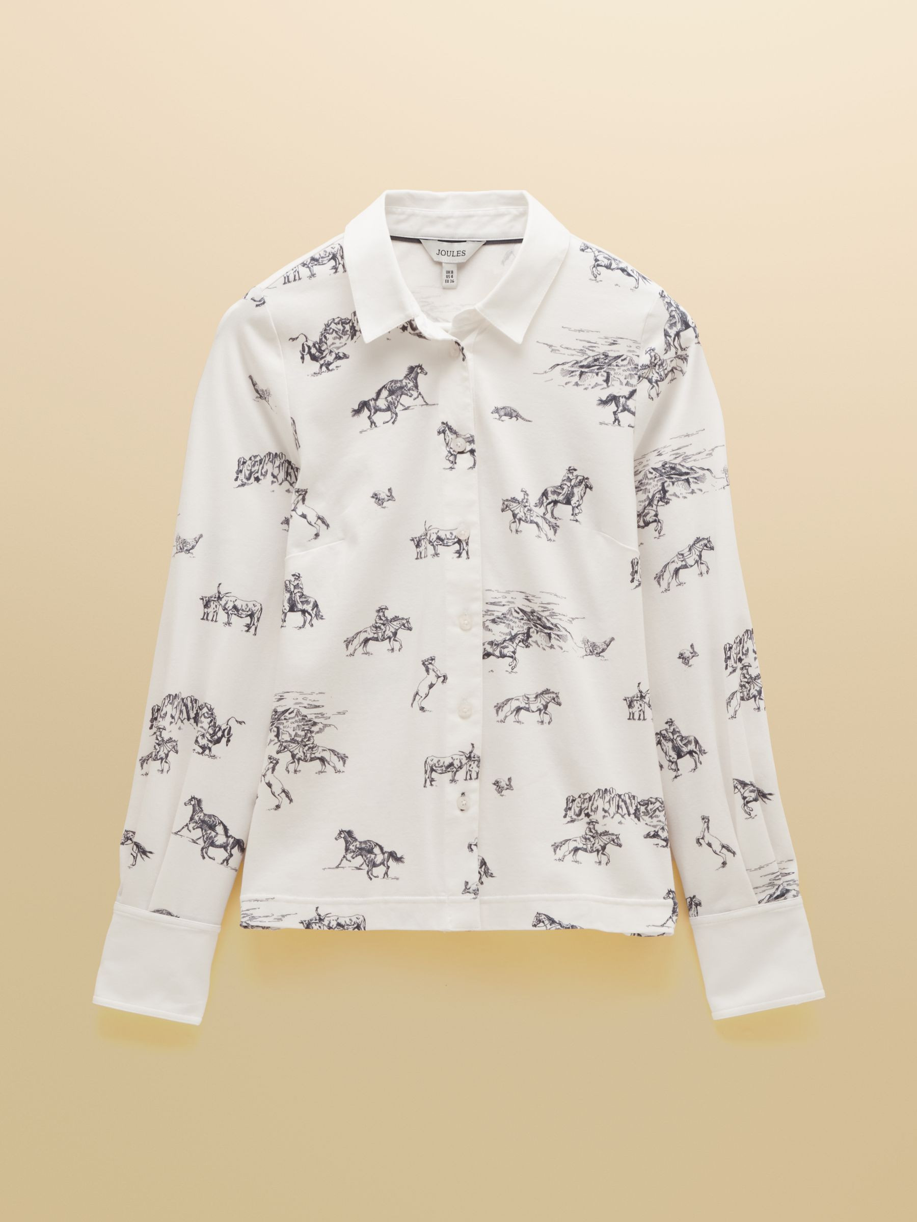 Charlotte Western Cotton Rich Printed Jersey Shirt | Joules | Joules