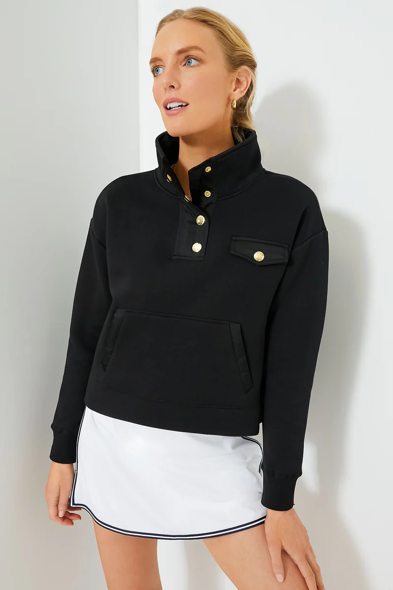 Black Snap Neck Bailey Pullover | Tuckernuck (US)