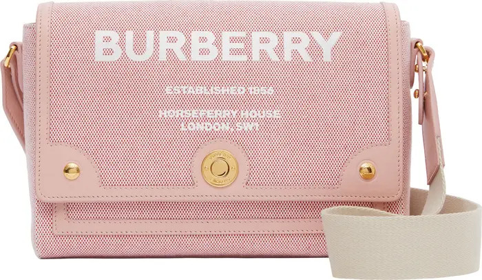 Medium Note Horseferry Print Canvas & Leather Crossbody Bag | Nordstrom