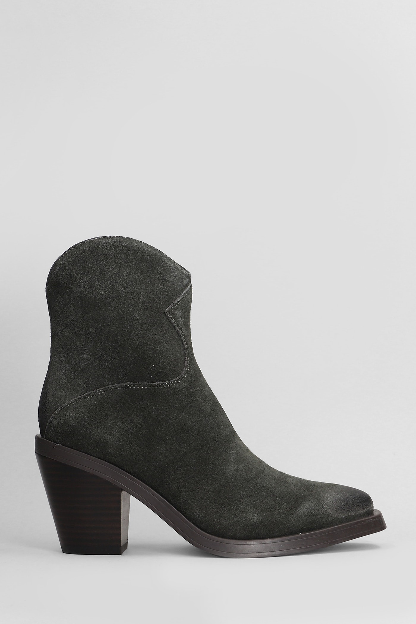 Ash Judy Texan Ankle Boots In Grey Suede | Italist.com US