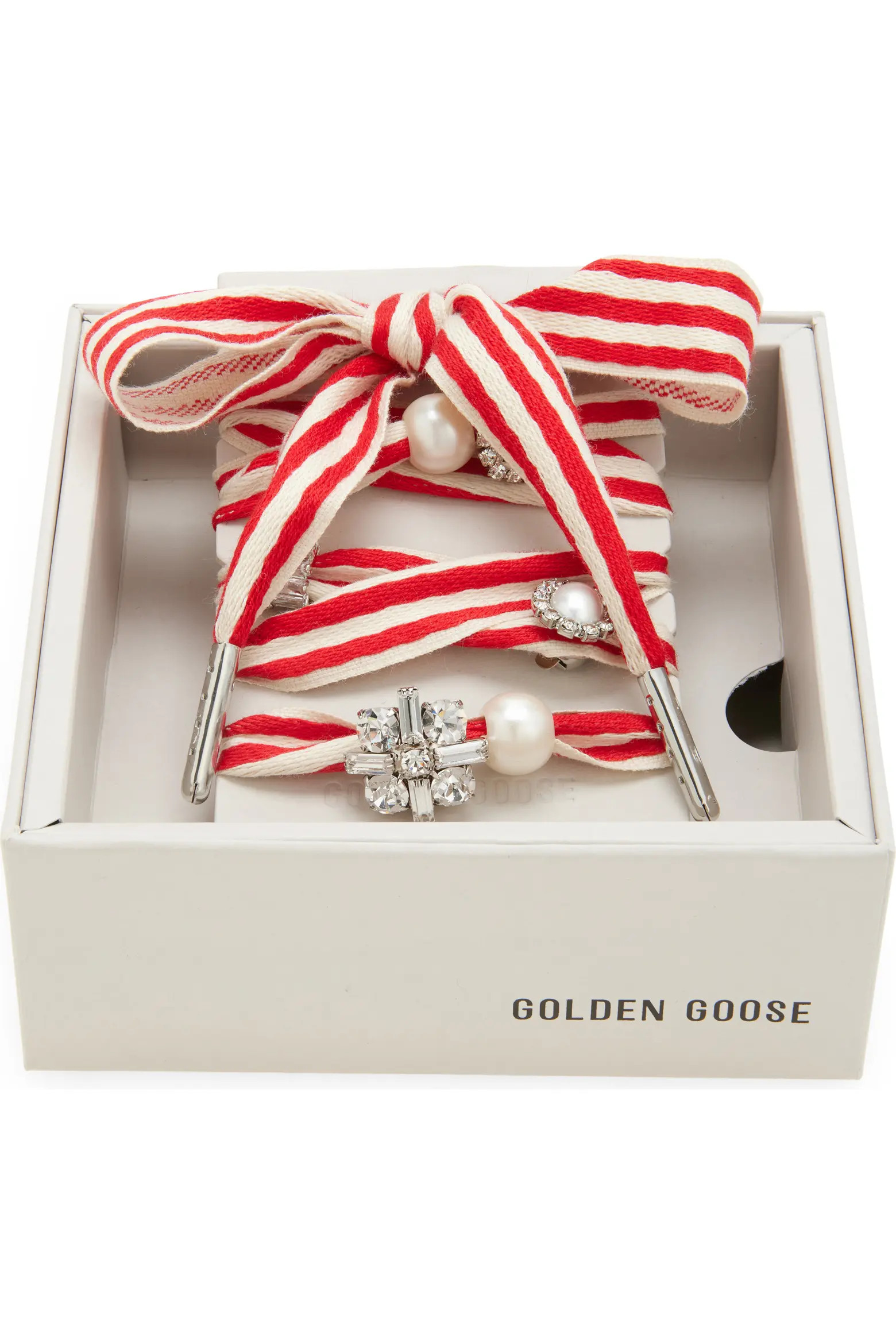 Golden Goose Skins Stripe Crystal & Faux Pearl Charm Shoelaces (Women) | Nordstrom | Nordstrom