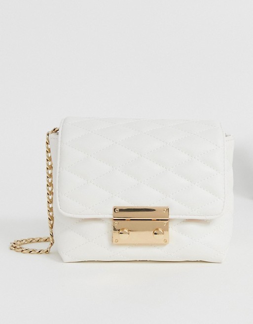 Lipsy quilted cross body bag in white | ASOS US