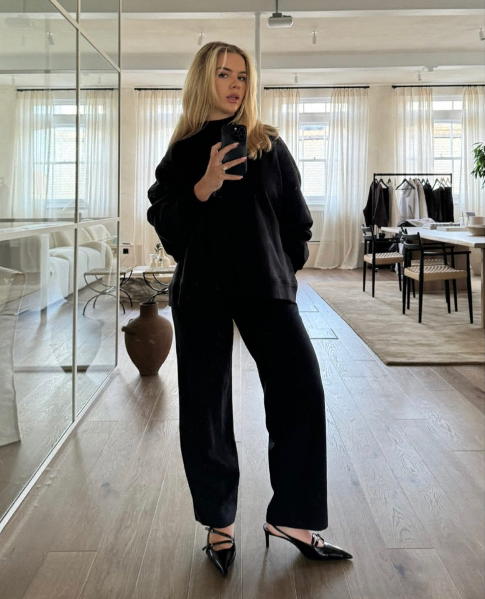 Oversized long sleeve jumper, wide leg trousers, slingback heels 

#LTKSeasonal #LTKstyletip #LTKeurope