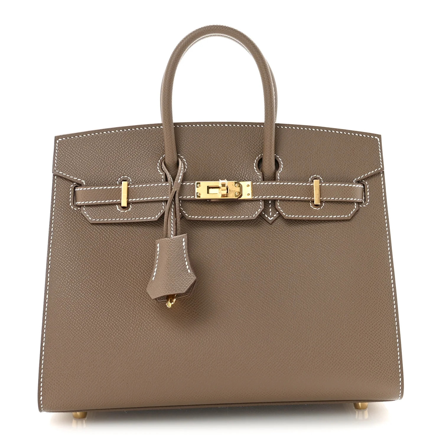 Hermes Epsom Birkin Sellier 25 Etoupe | FASHIONPHILE (US)