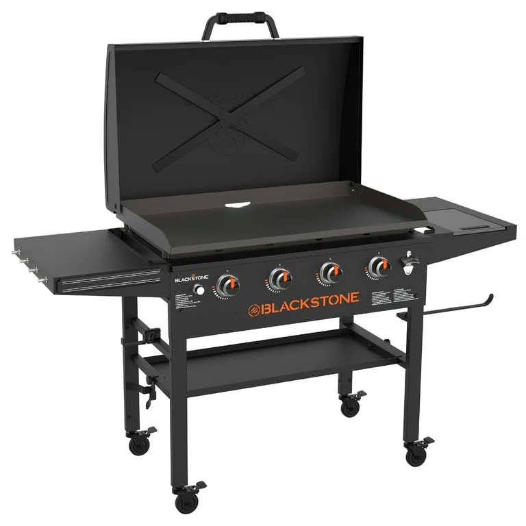 Blackstone Original 4-Burner 36" Propane Omnivore Outdoor Griddle with Hood and Folding Side Shel... | Walmart (US)