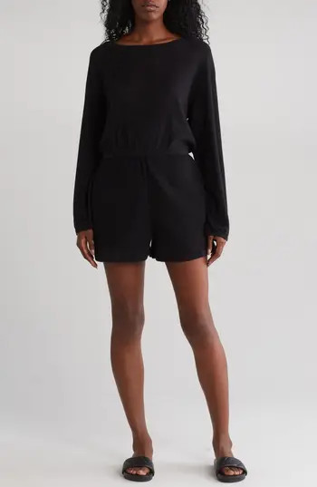 WISHLIST Knit Long Sleeve Romper in Black at Nordstrom Rack, Size Medium/large | Nordstrom Rack