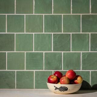 Harvest 4 in. x 4 in. Greens Gloss Glazed Ceramic Wall Tile (12.8 sq. ft/case) | The Home Depot