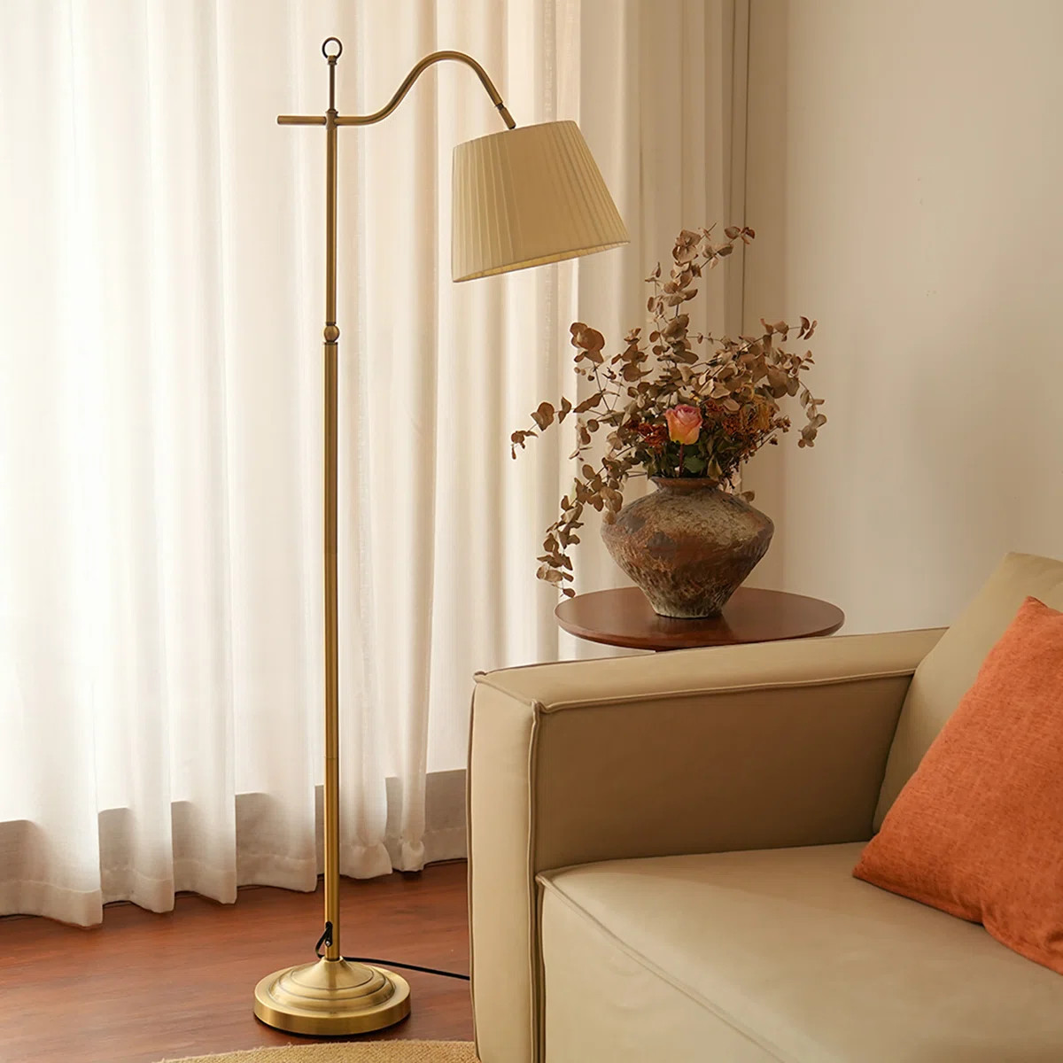 Maraia 62.2'' Golden Arched Floor Lamp | Wayfair North America