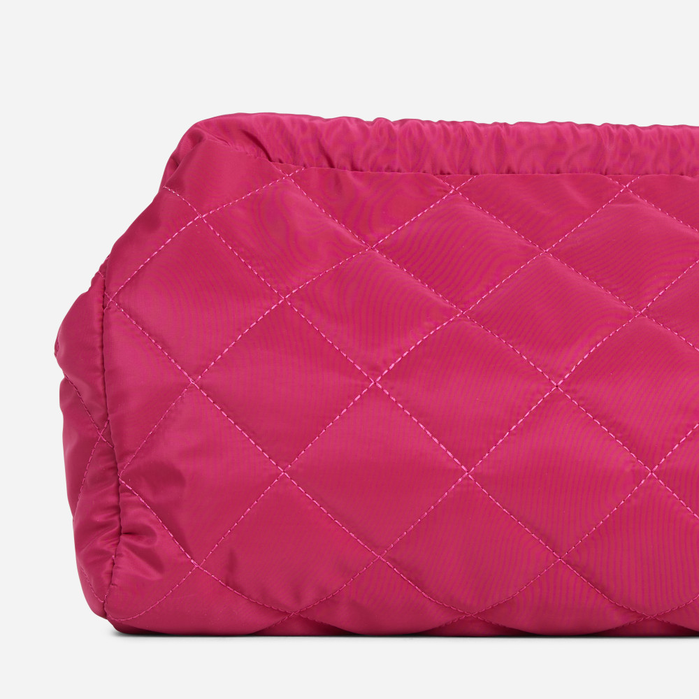 Bodhi Quilted Oversized Pouch Bag In Pink Nylon | EGO (UK)