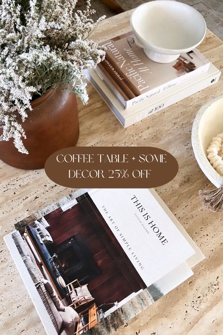 Coffee table 25% off, travertine // coffee table styling // 

#LTKstyletip #LTKhome #LTKsalealert