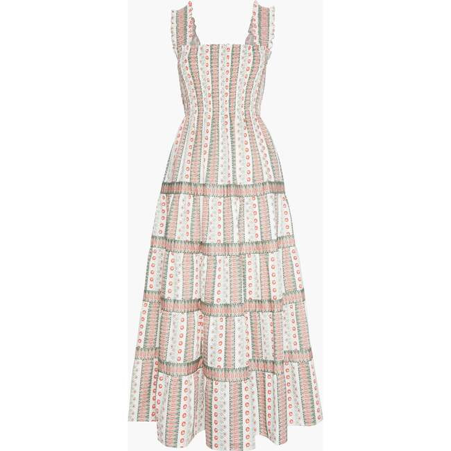 Hill House Home | The Kimmy Nap Dress, Cosmos Floral Stripe (White, Size Small) | Maisonette | Maisonette