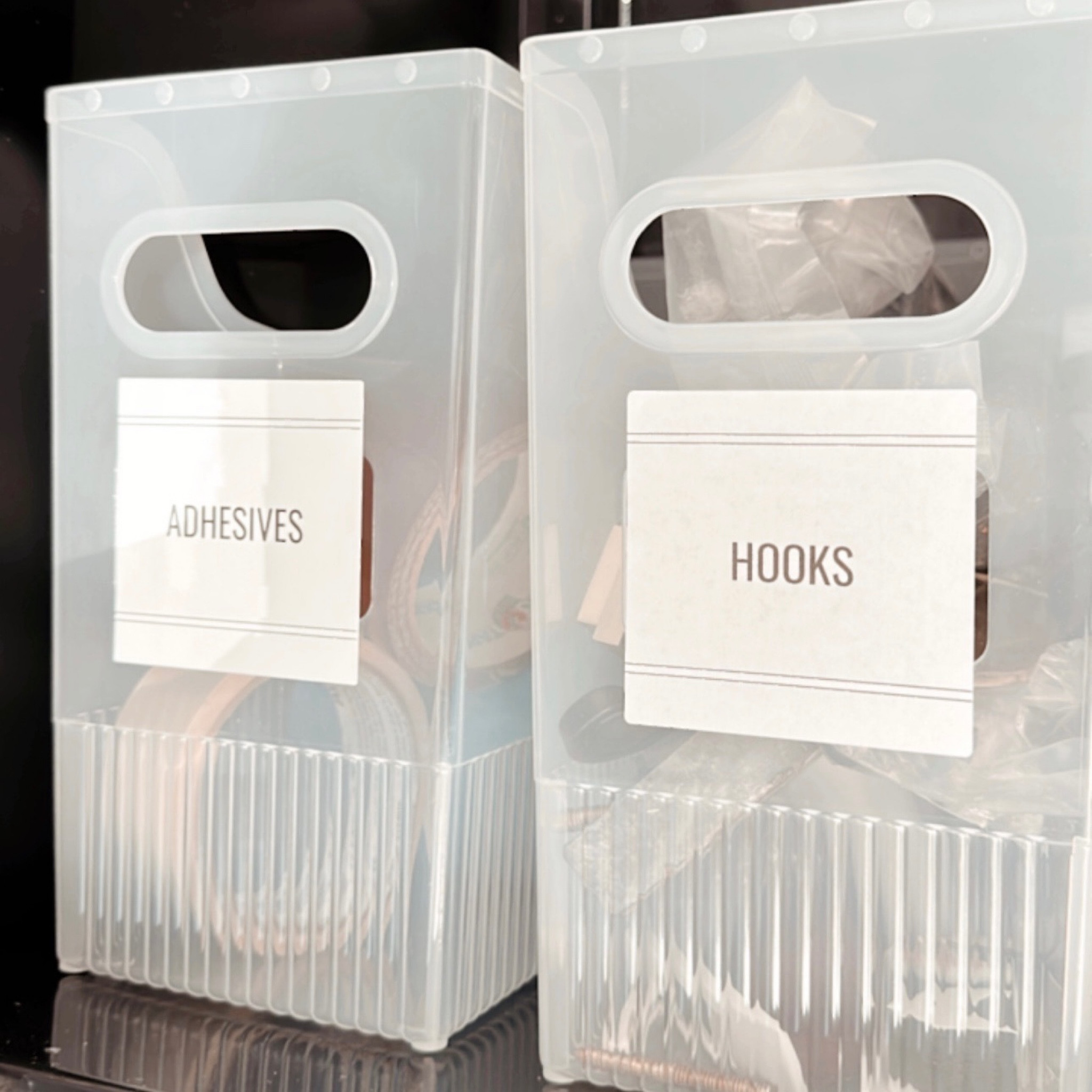 I used these multi purpose bins in the garage with labels to keep items organized and easy to find. 

#LTKhome
