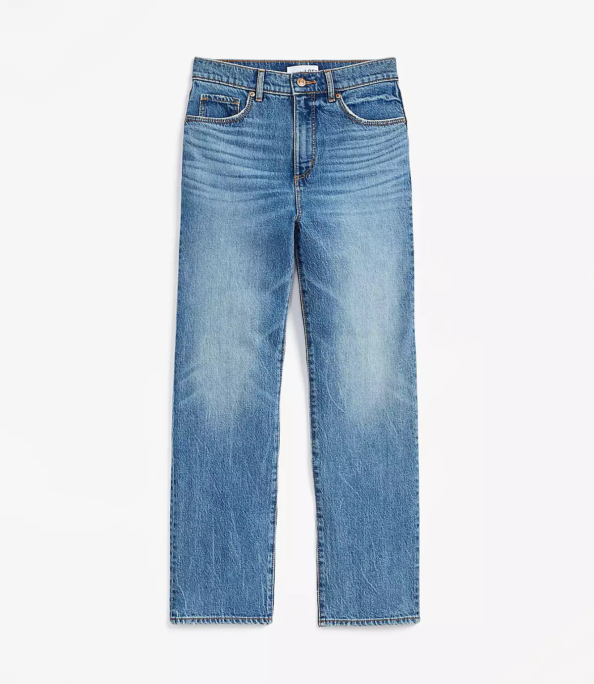 High Rise Straight Jeans in Authentic Vintage Mid Wash | LOFT