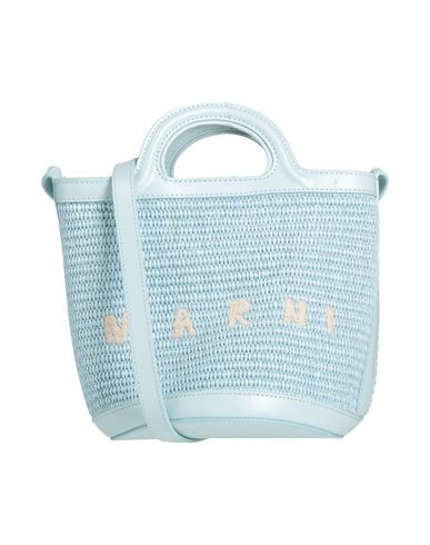 Marni Woman Handbag Sky blue Size - Soft Leather, Natural raffia | YOOX (US)