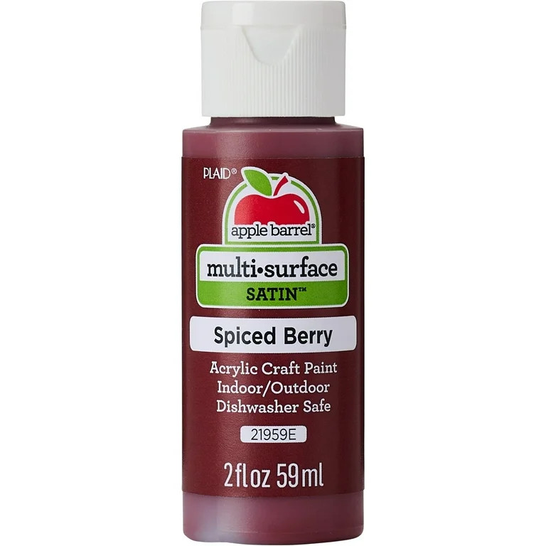 Apple Barrel 21959E Multi-surface Craft Paint, Satin Finish, Spiced Berry, 2 fl oz | Walmart (US)