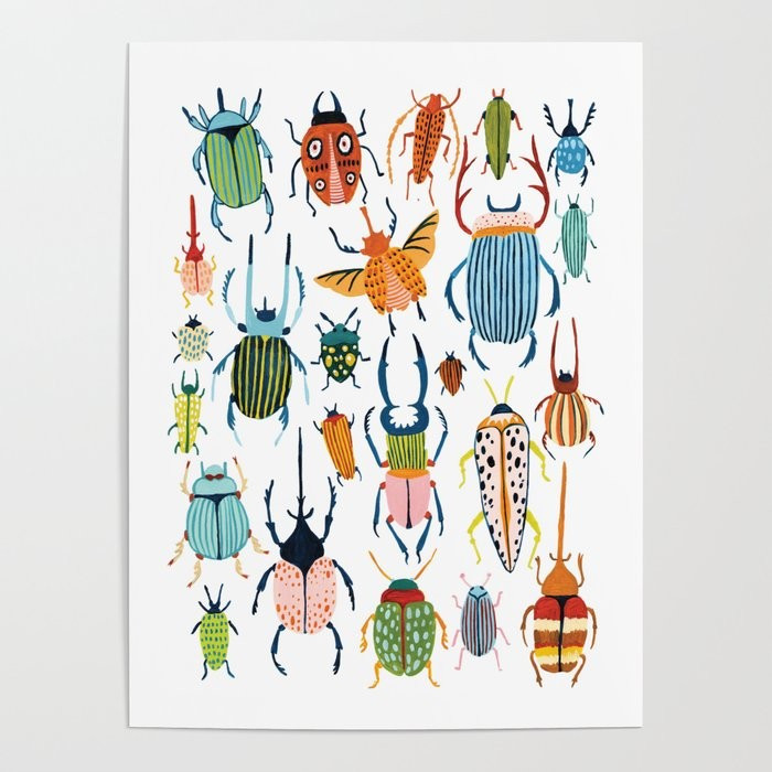 Woodland Beetles Poster | Society6