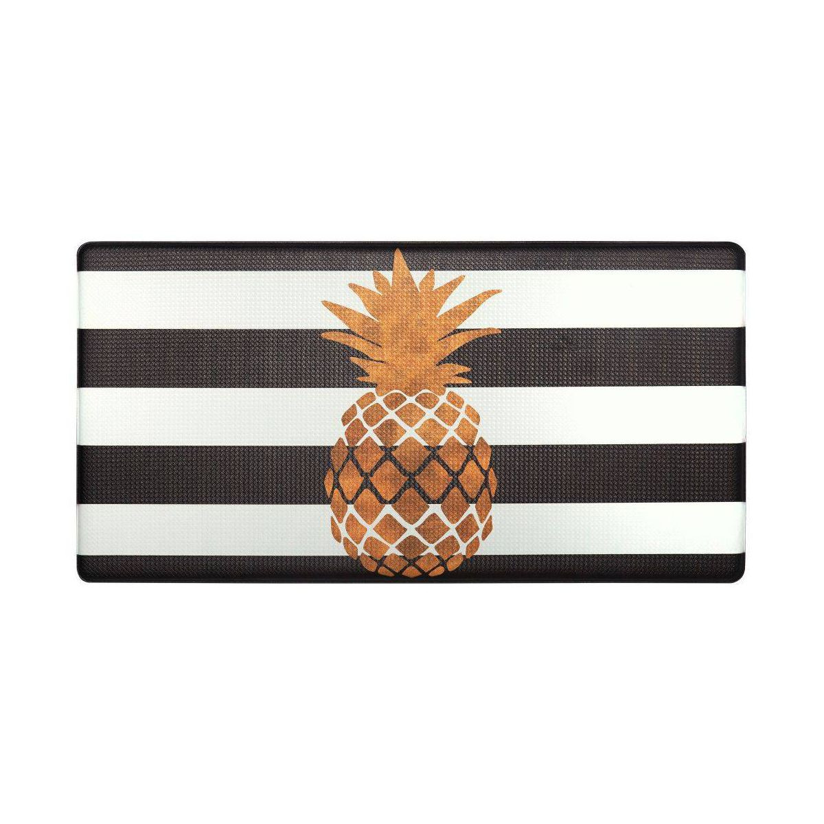 Nicole Miller 20" x 39" New York Gold Pineapple Kitchen Mat: Fruit Pattern, Indoor Accent Rug, Fl... | Target