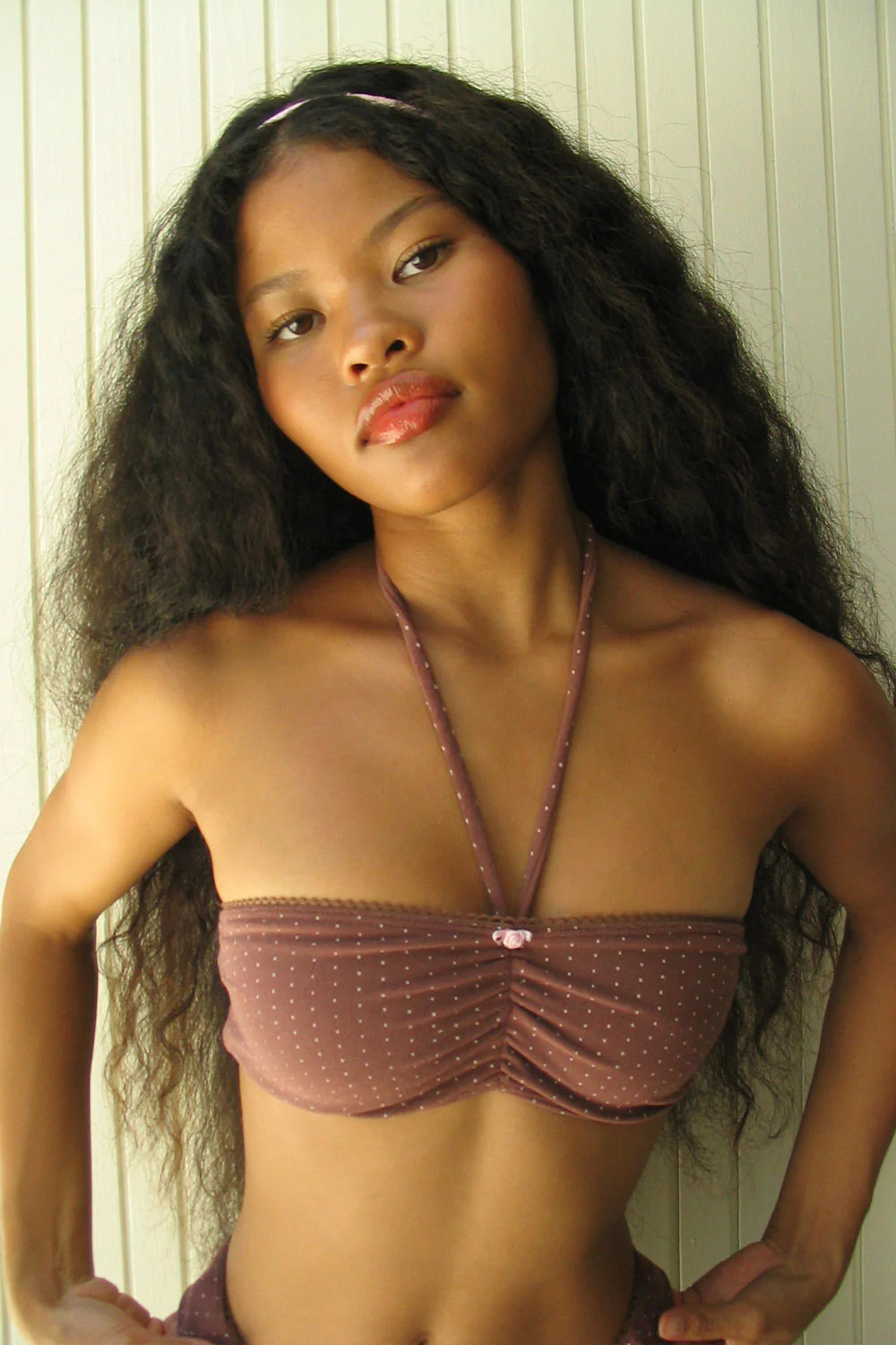 Jupiter Terry Bandeau Bikini Top - Chocolate | Frankies Bikinis