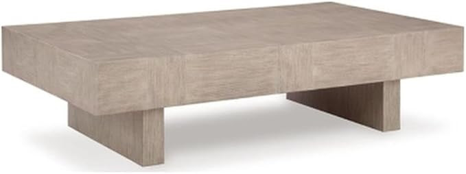 BOWERY HILL Modern Coffee Table, 60" W x 35" D x 16" H, Hardwood Solids and Oak Veneer, Light Gra... | Amazon (US)