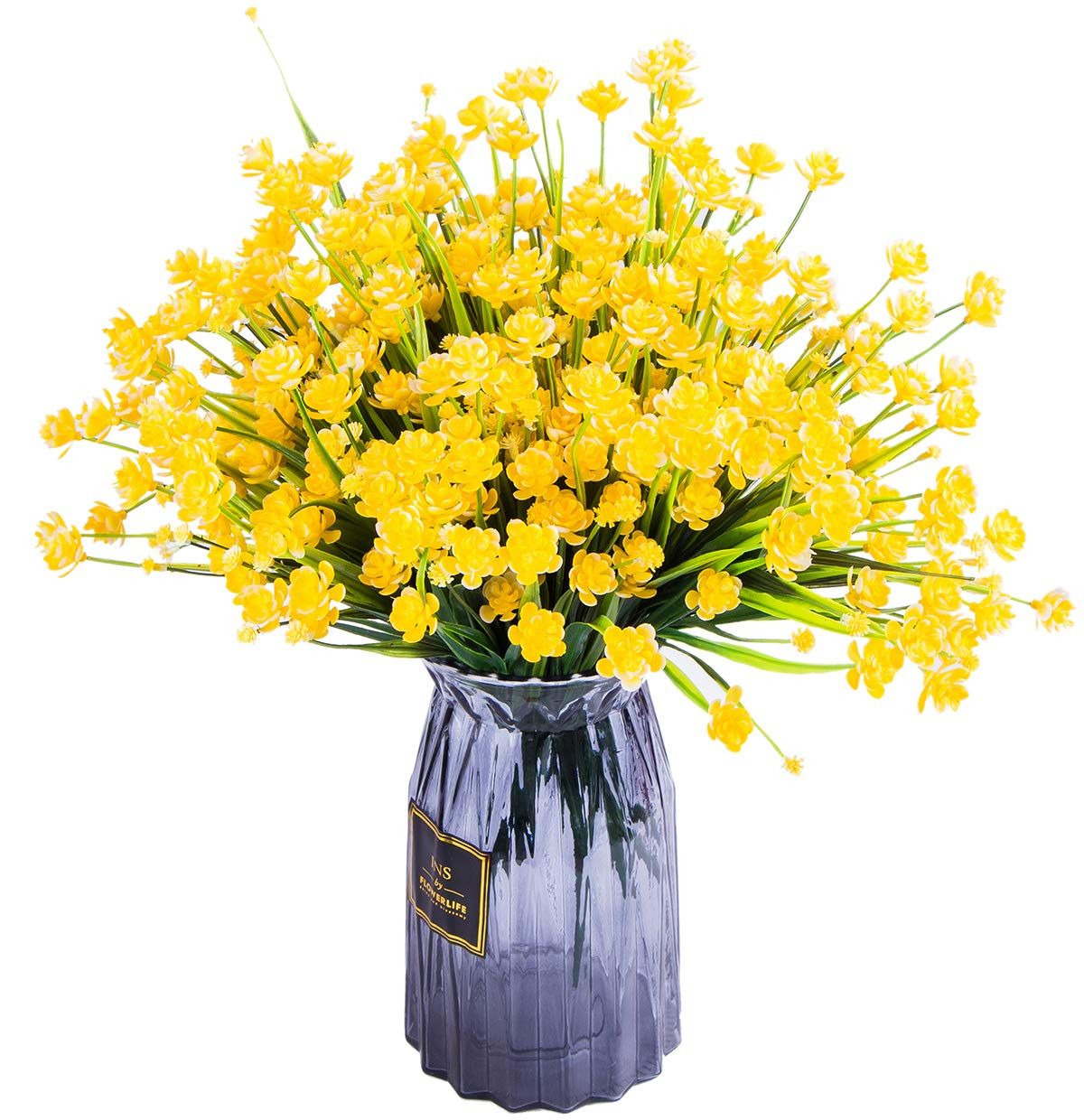 Foraineam 10 Bundles Yellow Daffodils Artificial Flowers Fake Plants Plastic Bushes Greenery Shru... | Amazon (US)