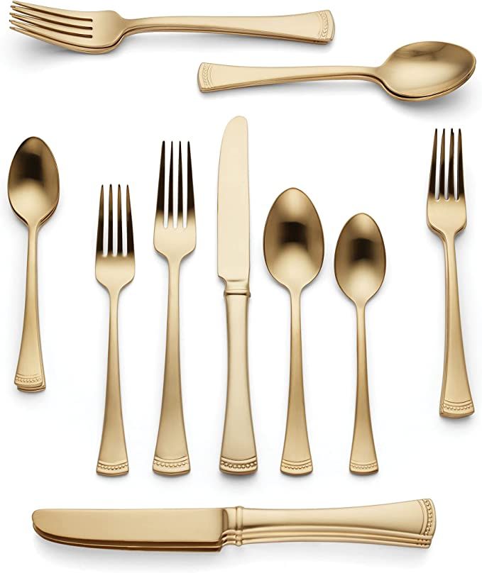 Lenox Portola, 3.40 LB, 20-Piece Flatware Set, Gold | Amazon (US)