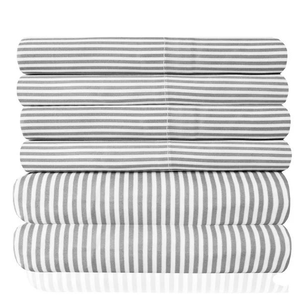 1500 Thread Count Egyptian Quality Microfiber Deep Pocket Bedroom Classic Stripe Sheet Set | Walmart (US)