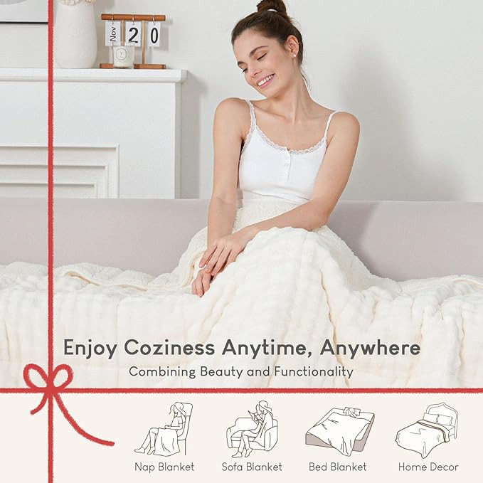 Cottonblue Bubble Weighted Blanket 20lbs Faux Fur Sherpa Heavy Weighted Blankets for Adults, Fits... | Amazon (US)