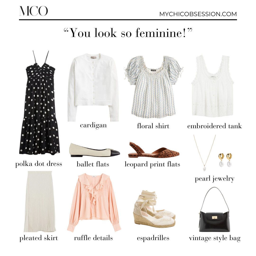 "You look so feminine!" Add a feminine touch to your summer outfits with ruffle details, lace, long skirts, polka dots, and vintage-inspired accessories. 

 #LTKSeasonal #LTKShoeCrush #LTKItBag