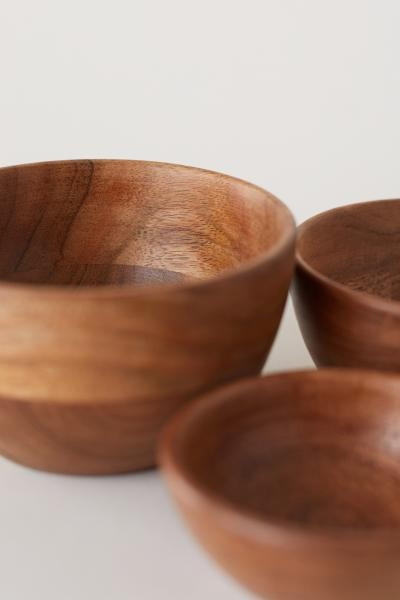 3-pack Wooden Bowls | H&M (US + CA)