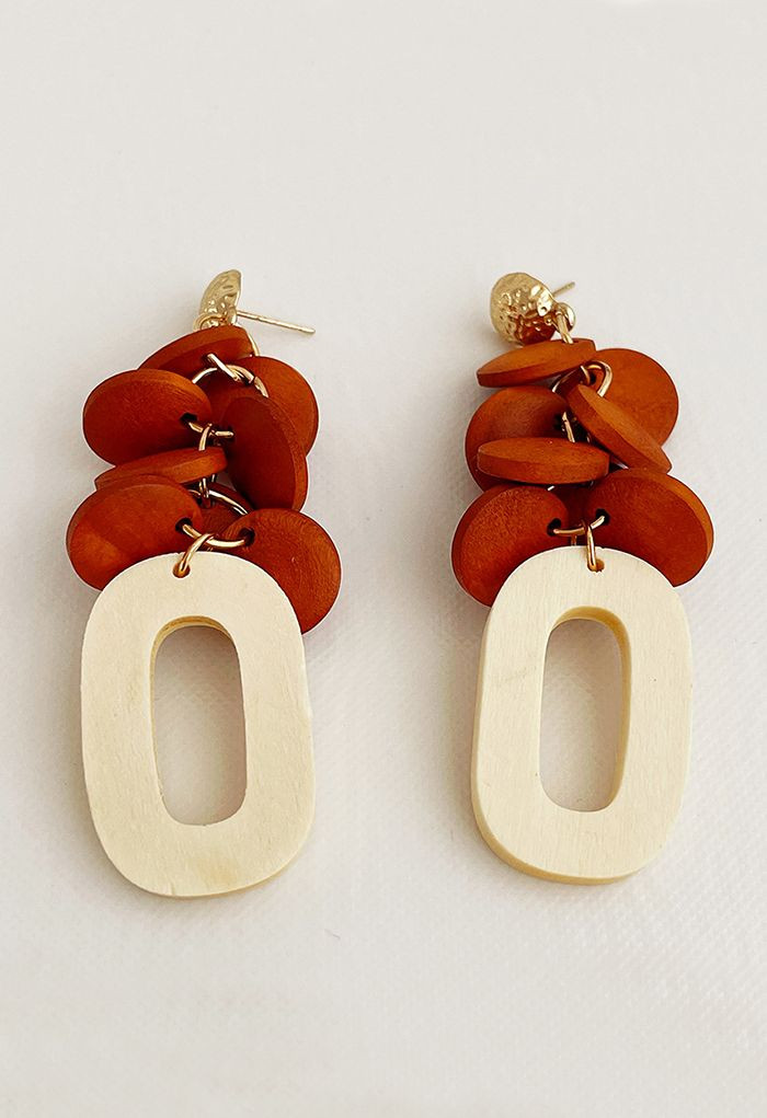 Two-Tone Hollow Out Geometric Earrings | Chicwish