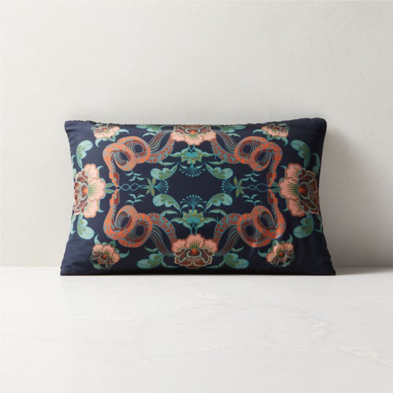 18"x12" Serpents Silk and Velvet Pillow | CB2 | CB2