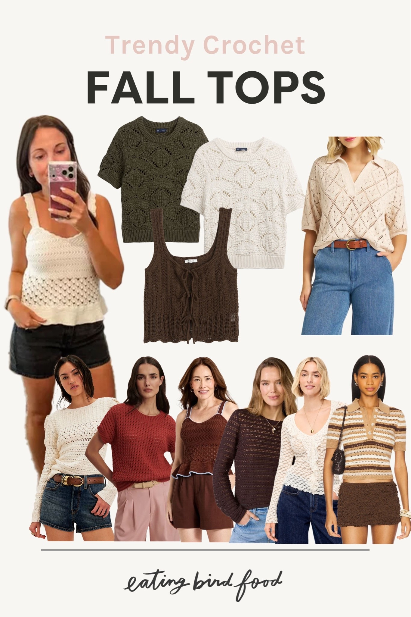 Trendy fall top. Crochet top for fall. Crochet fall sweater. Warm weather fall sweater.

#LTKootd #LTKSeasonal #LTKgrwm