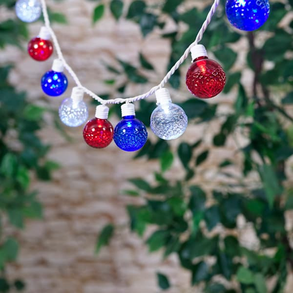 20-Count Red White & Blue Globe Lights, 5.6" | At Home