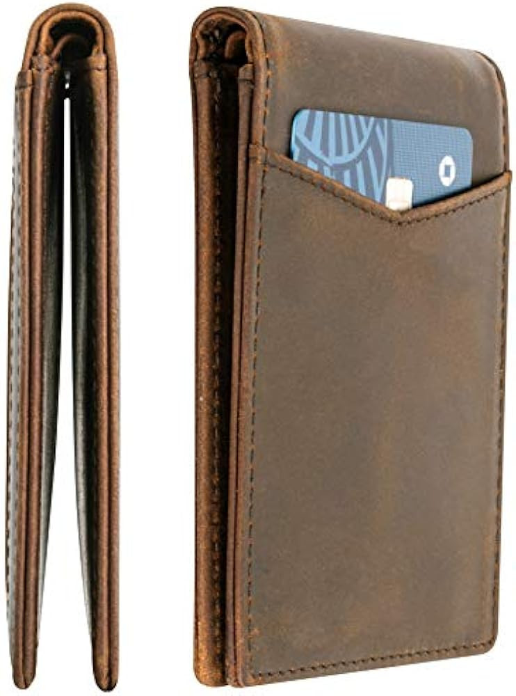 Top Grain Leather Minimalist Wallet for Men | Ultra Strong Stitching | Handcrafted Argentinian Le... | Amazon (US)