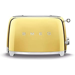 Smeg TSF01RGUS Limited Edition 50's Retro Style Aesthetic 2 Slice Toaster Rose Gold, Copper | Amazon (US)