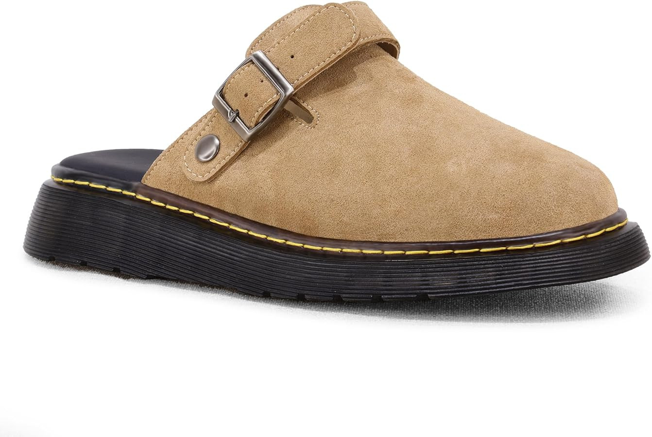 NEEP Womens Suede Clogs Shoes with Back Strap Comfortable Latex Footbed Slip-on Slingback Mules 2... | Amazon (US)