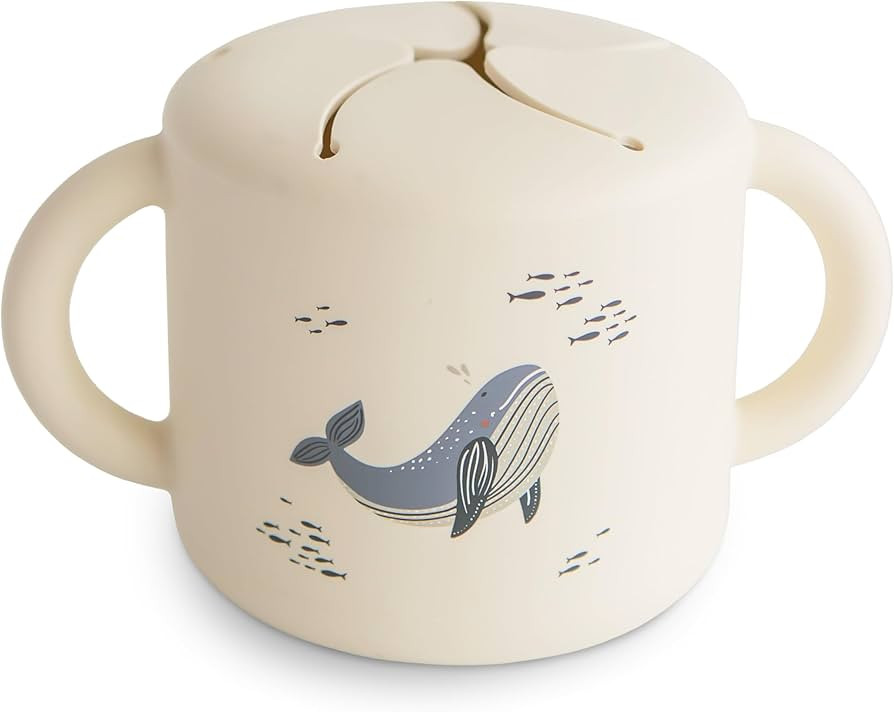 mushie Silicone Snack Cup | Spill Proof Food Container for Toddler and Baby (Whales) | Amazon (US)