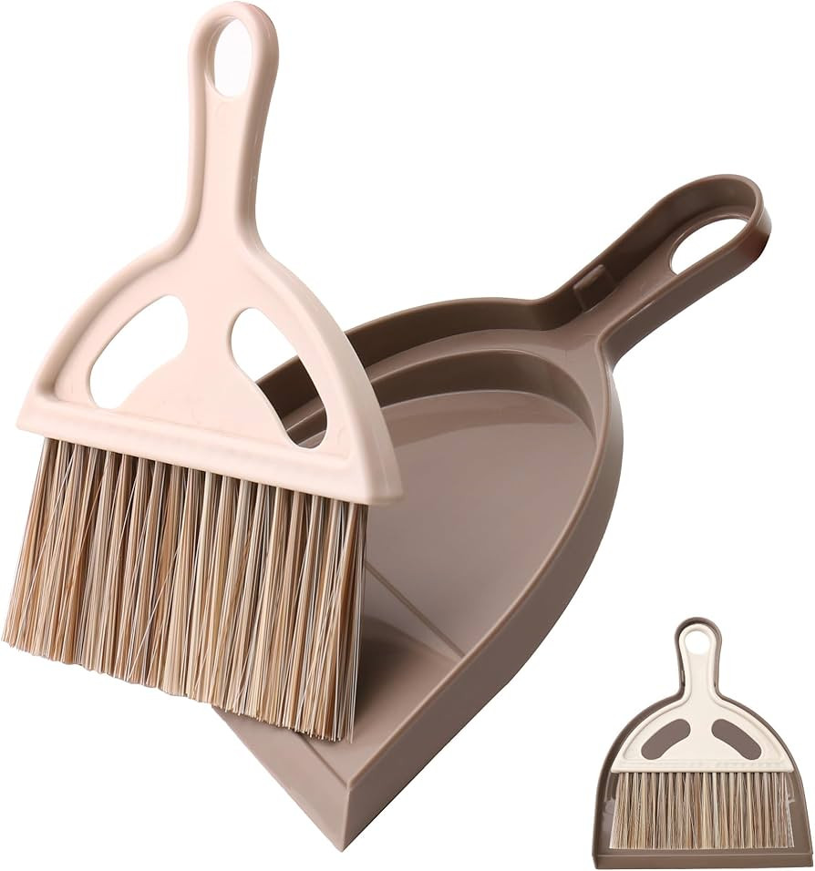 Mini Broom and Dustpan Set, Small Handheld Broom and Dustpan for Desk, Clip-On Hand Brush for Key... | Amazon (US)
