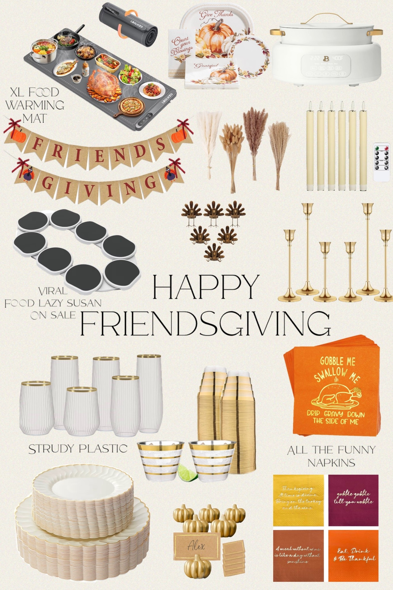 Happy Friendsgiving | Happy Thanksgiving 
All the necessary party must haves! Way to Celebrate Thanksgiving | warming mat for food extra large | the lazy susan revolution 

#LTKParty #LTKFamily 

#LTKHoliday #LTKSeasonal #LTKfoodie #LTKGiftGuide