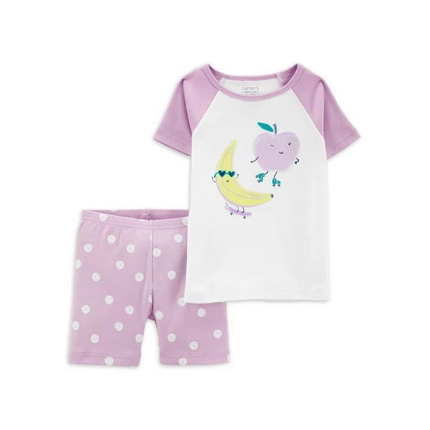 Carter's Child of Mine Toddler Girl Cotton Top and Shorts Pajama Set, 2-Piece, Sizes 12M-5T | Walmart (US)